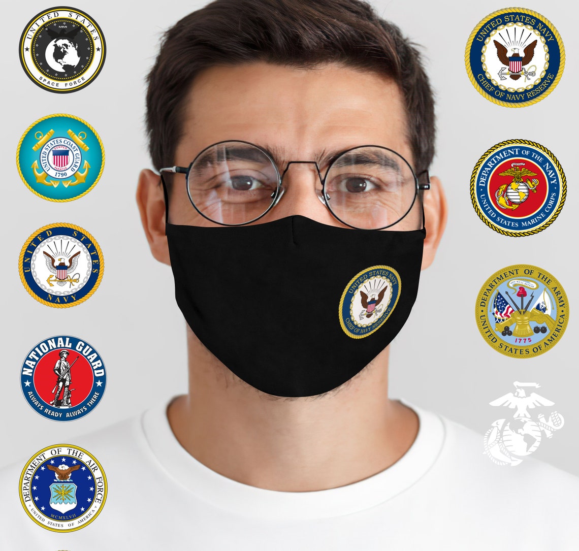 US Navy Face Mask Veteran Face Mask Military Face Mask Etsy