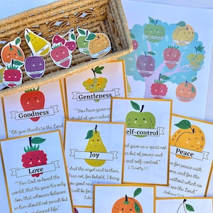 Frucht des Geistes für Kinder, Bibelaktivität, Bibelmerkerkarten