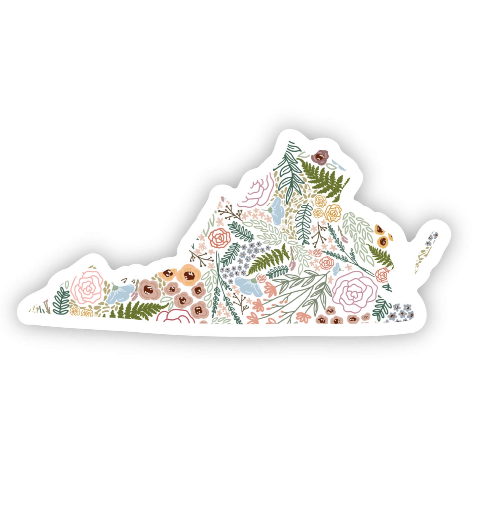 Floral Virginia Sticker - Etsy