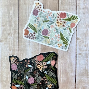 Floral Oregon sticker