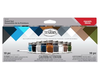 Testors Camo Flat Enamel 9-bottle Paint Set Exterior and Interior 0.25oz each