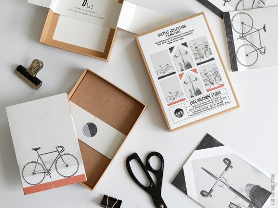 Box of 6 Cards with Envelopes, Bicycle Collection: A6 Size (105 x 148mm)
