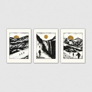 EXPLORE COLLECTION 3er-Pack Karten, Berge, Wandern, Wasserfall, A6-Größe (105 x 148 mm)