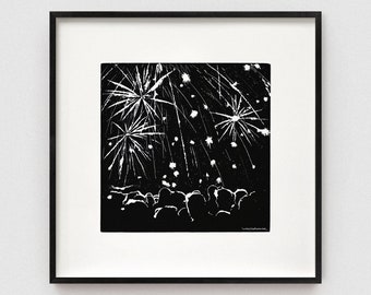 FINALE Digital Art Print: Fireworks Night Celebration Magic Square 300mm