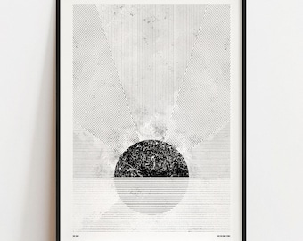 SUN DANCE Digital Art Print: Minimal Sunset Poster A4, A3