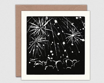 FINALE Note Card with Envelope: Celebration Fireworks Night, Square 135mm