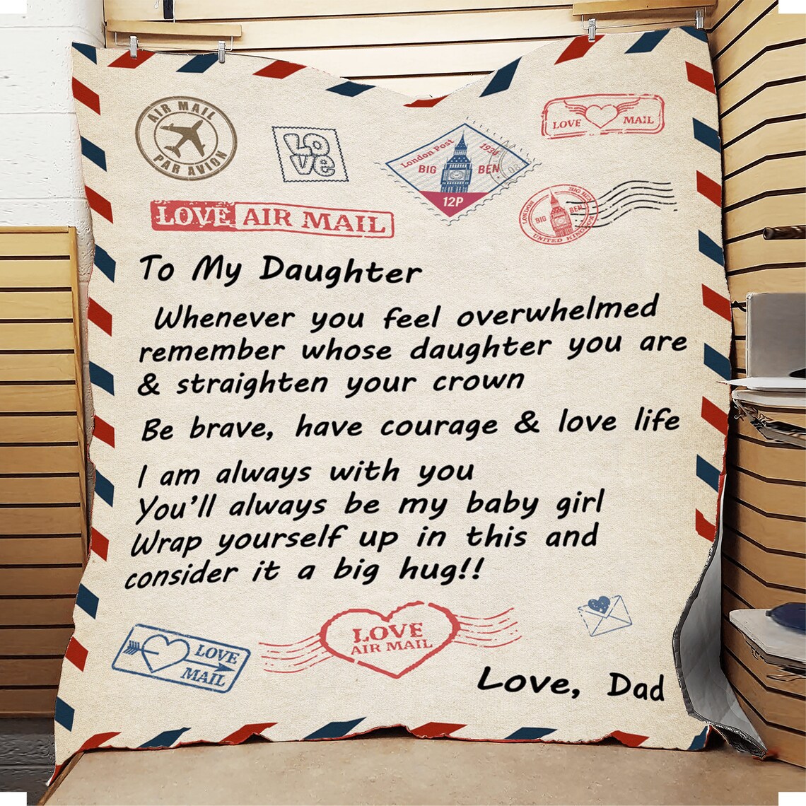 To My Daughter Letter Fleece Blanket Gifts Daughter Birthday Etsy
