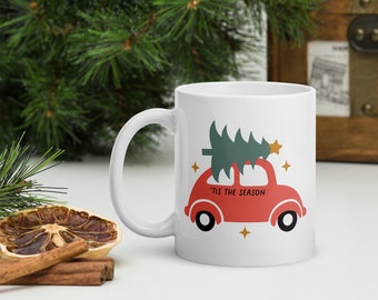 Taza navideña de cerámica festiva 'Tis the Season': ¡un artículo imprescindible para las fiestas en 11 oz, 15 oz y 20 oz!