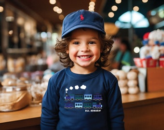 Whimsical Train Long Sleeve T-shirt: Kids&#39; Graphic Tee