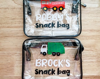 Spersonalizowana torba na przekąski dla dzieci: przezroczysta torba podróżna dla malucha