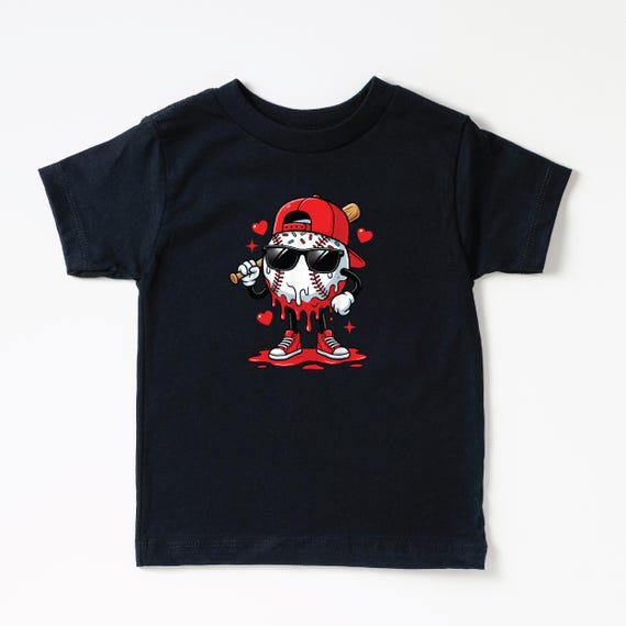 Valentine Baseball Shirt for Kids, Melting Baseball T Shirt, Boys Baseball Valentine Tee, Sports Kids Shirt, Cute Baseball Tee