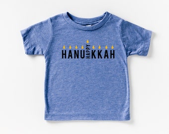 Happy Hanukkah Menorah Toddler/kids/Baby Shirt, toddler jewish shirt, cute hanukah shirt, baby's first hanukkah, 8 crazy nights, menorah