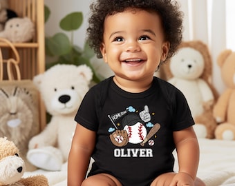 Personalized Baseball Name Bodysuit | Infant Baby Rib Bodysuit