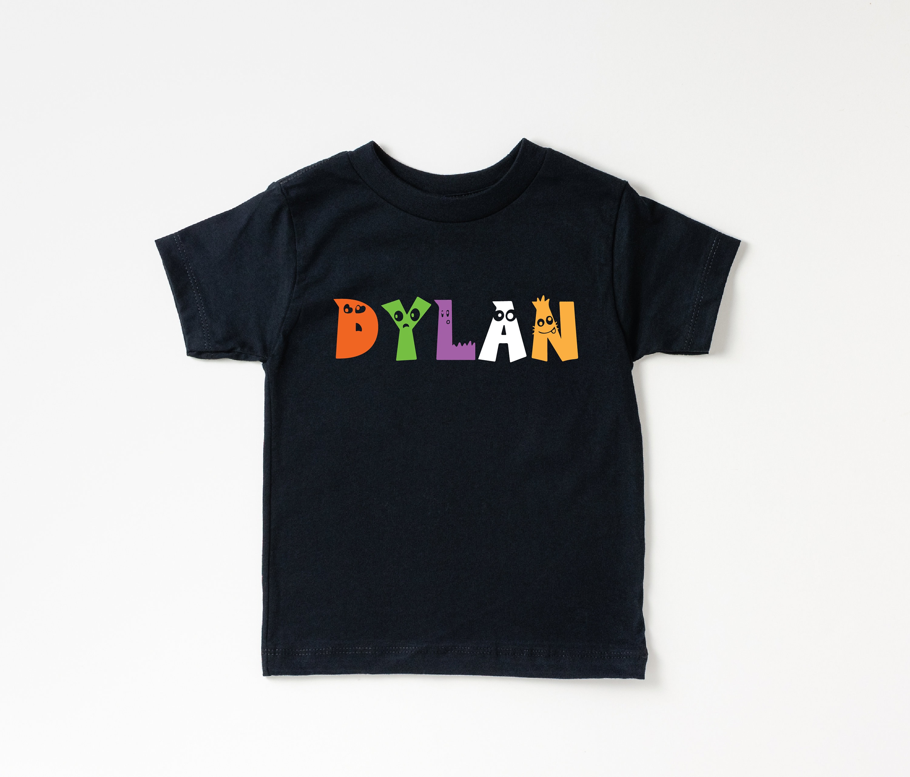 T-shirt Halloween Zombie Personnalisé Avec Le Nom De L'enfant - 100% Coton - Made In Italy