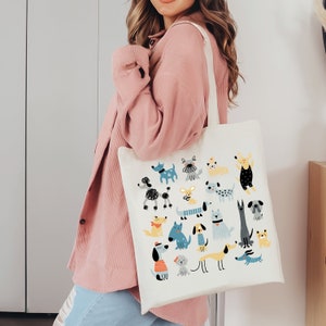 Adorable Dog-Themed Tote Bag | Cute Puppy Prints | Unique Dog Lover Gift