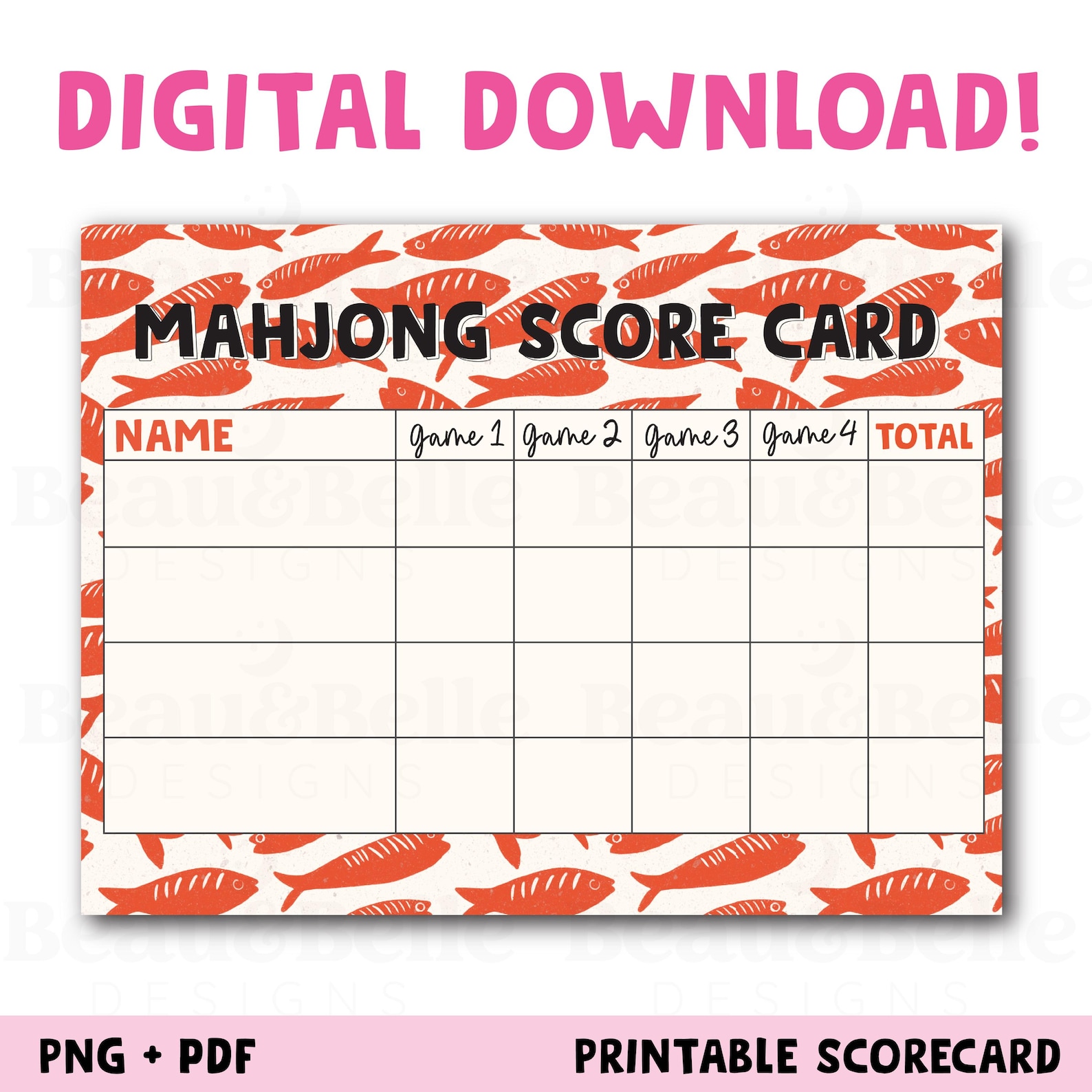 Mahjong Score Card.pdf Mahjong Score Card Printable, Mahjong Score Sheet PDF, Coastal Mahjong ...