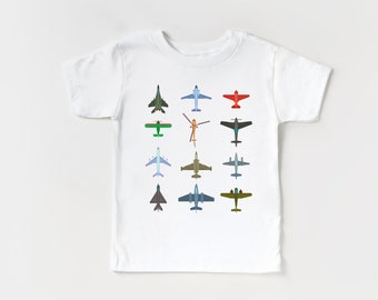Airplane Collage Kids T-Shirt: Aviation Enthusiast Tee