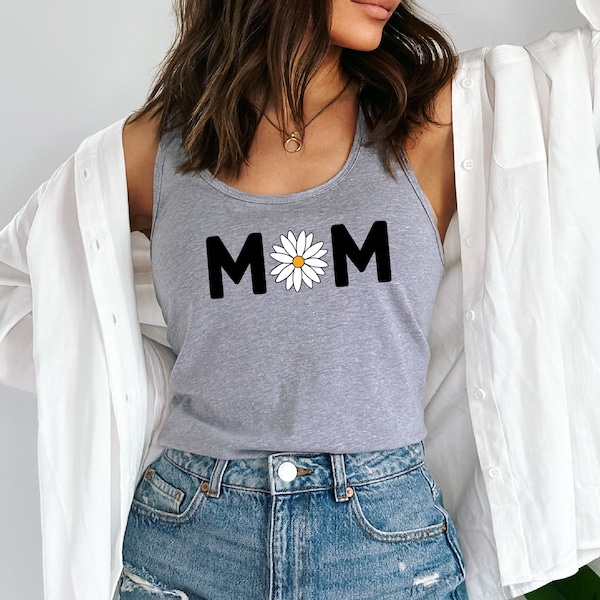 MOM Daisy Tank Top- Perfect Gift for Moms, favorite summer shirt