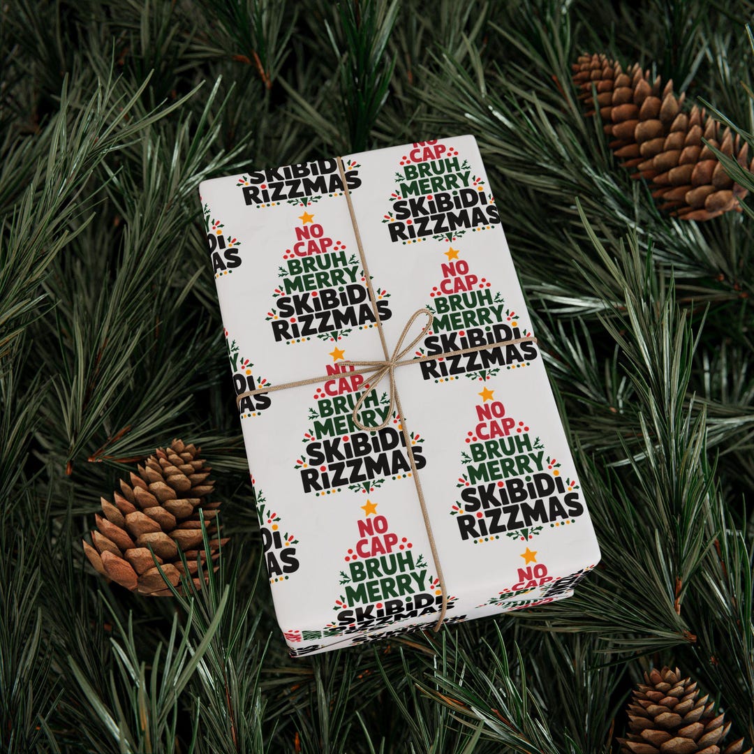 Skibidi Rizzmas Wrapping Paper | Funny Meme Christmas Gift Wrap | Gen ...