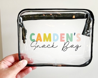 Bolsa de lanche infantil com blocos de cores: Bolsa de viagem personalizada para crianças pequenas