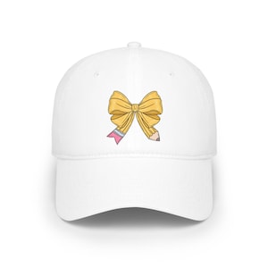 Teacher Pencil Bow Hat: Back To School Cotton Twill Cap