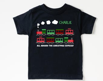 Personalized Christmas Train Shirt | Toddler Holiday Outfit
