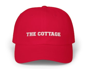 The Cottage Hat  Embroidered Varsity Style Bookish Baseball Cap, Heated, Hockey Romance
