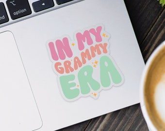 In my Grammy Era Clear Weatherproof Sticker - Perfect Holiday Gift for New Grandmas