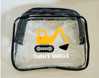 Spersonalizowana torba na przekąski dla dzieci: przezroczysta torba podróżna dla malucha