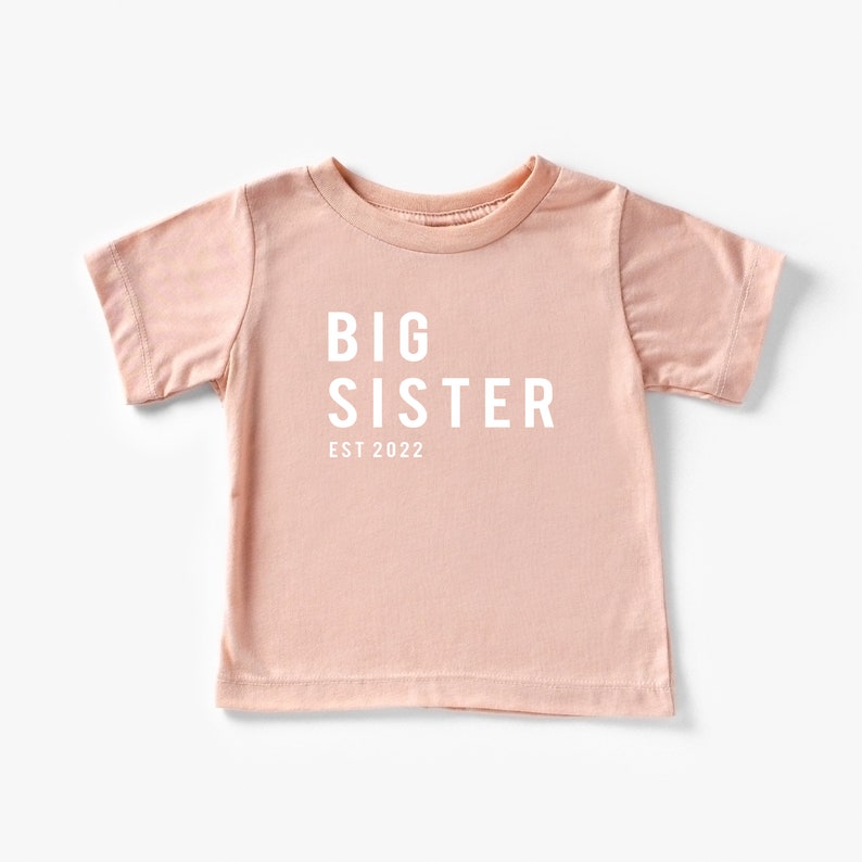 Big Sister tshirt, toddler shirt, baby shirt, big sister, expecting, girls shirt, new baby, baby reveal, gender reveal image 2