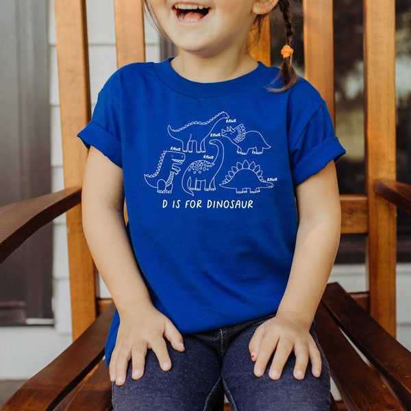 D is for Dinosaur kids/toddler/baby tshirt, dinosaur loving toddler, gifts for kids, toddler tshirt, dinosaur birthday party shirt