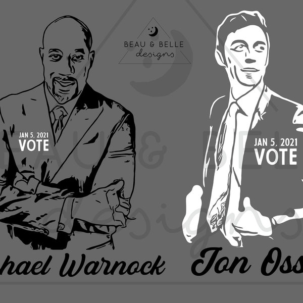 Georgia Senate Runoff SVG File, Jon Ossoff SVG, Raphael Warnock SVG