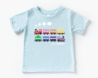 Rainbow Train Shirt Kids, Toddler Train Shirt, Choo Choo Birthday Shirt, Boy Train Tee, Girl Train Outfit Gift
