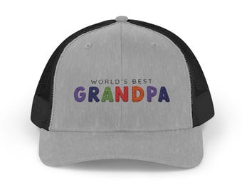 Embroidered World's Best Grandpa Trucker Cap, Father's Day Gift