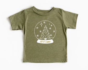 Snowglobe Christmas Toddler/Baby Tshirt, Kids Christmas Shirt, Christmas Gift, Holiday Gift, Xmas, Santa Claus