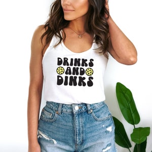 Drinks and Dinks Pickleball Tank Top - Women&#39;s Racerback