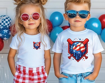 Koszulka baseballowa Patriotic Drip: strój dziecięcy na 4 lipca