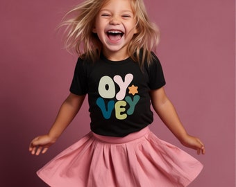 Oy Vey Kids T-Shirt: Retro Jewish Pride Tee