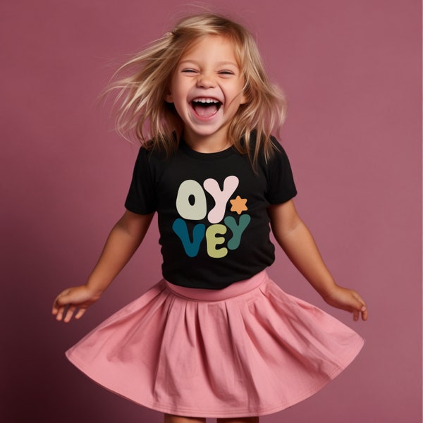 Oy Vey Silly Jewish Tshirt - Cute Retro Typography - Sizes for Babies, Toddlers, and Youth