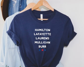 Hamilton Names T-shirt Fourth of July Patriotic Tee