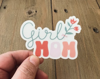 Girl Mom Waterproof Sticker: Clear Laptop Decal
