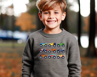Monster Truck Crewneck Sweatshirt for kids and toddlers