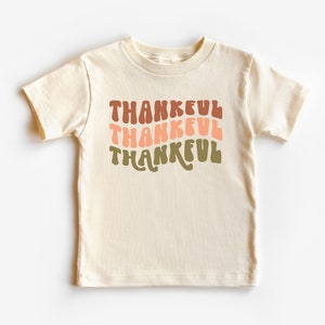 Camiseta de Acción de Gracias para niños pequeños: Camisa retro de otoño