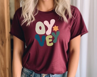 Oy Vey T-Shirt: Retro Jewish Pride Tee