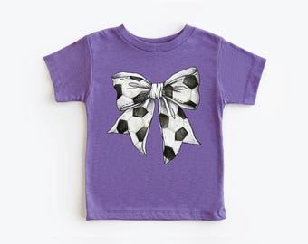 Soccer Bow Shirt: Chic Soccer Ball Tee for Baby, Toddler, and Youth