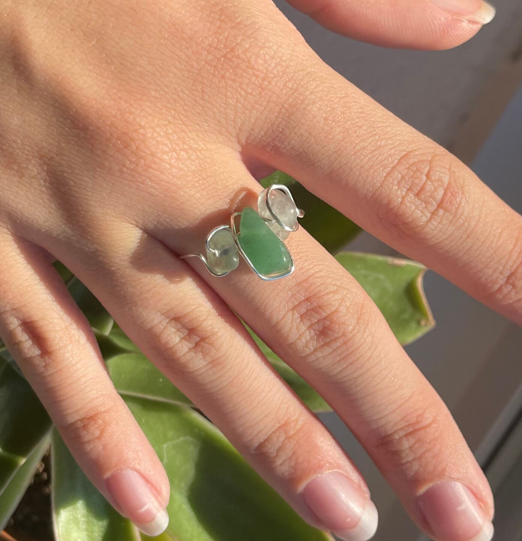 トリプルクリスタル調節可能なワイヤーリング - *オーダーメイド