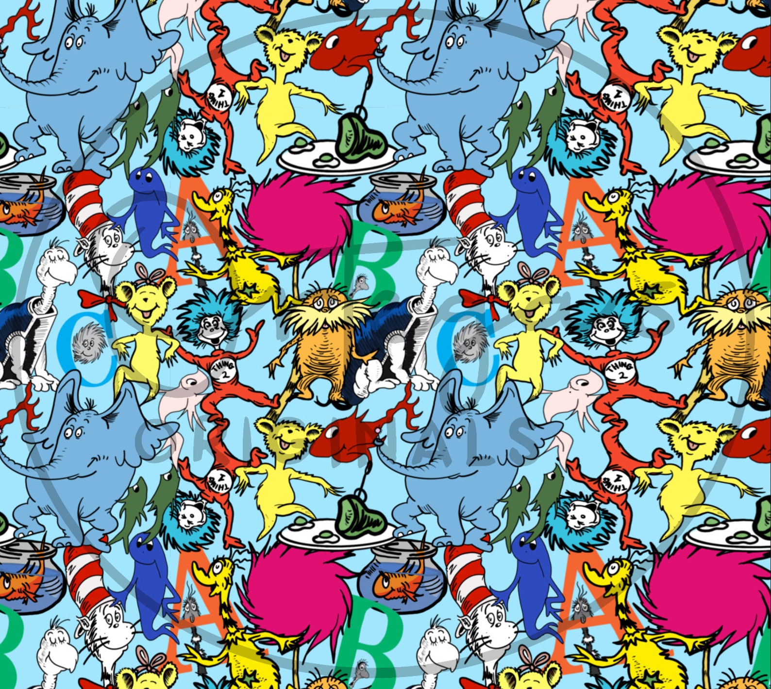 Dr. Seuss Seamless Pattern File Etsy