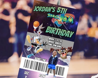space jam baby shower invitations
