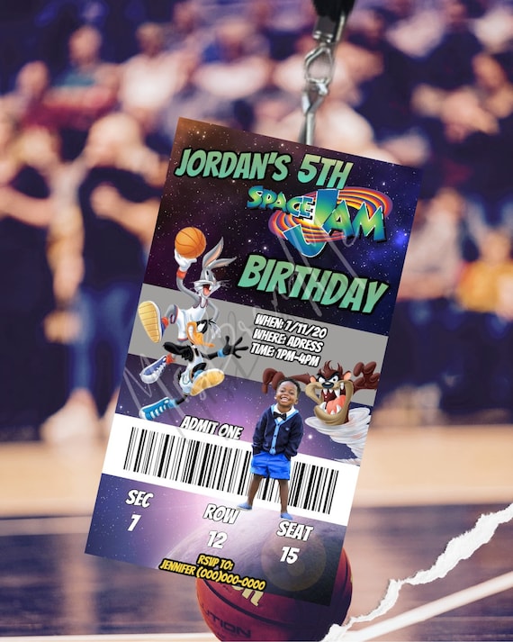 Space Jam: Ticket Party Invite Custom 