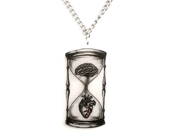 Sandman Sand Timer Hour Glass Brass Lantern Necklace Pendant on 16 Inch Chain Mr